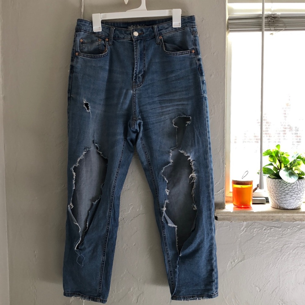 Ripped High-Waisted Jeans